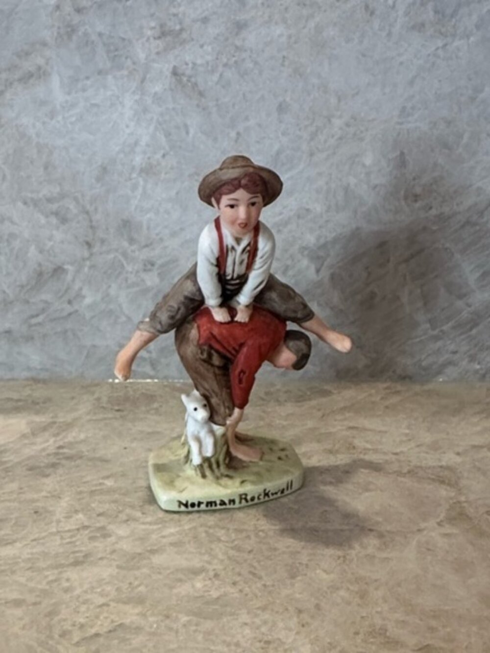 Norman Rockwell Leap Frog Figurine NR-209 Vintage 1979 Japan